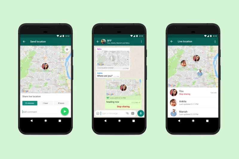 WhatsApp Live Location Sharing  enabled 