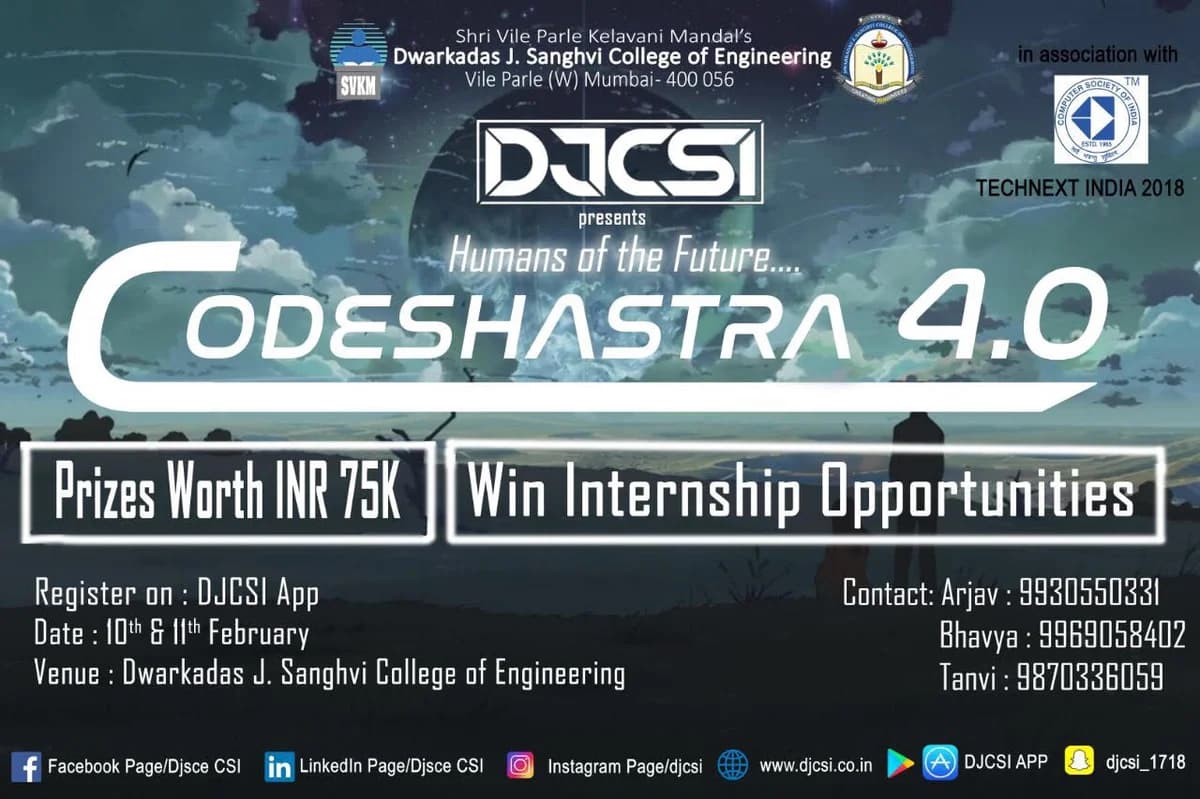 DJ. Sanghavi COE: CodeShastra – A 