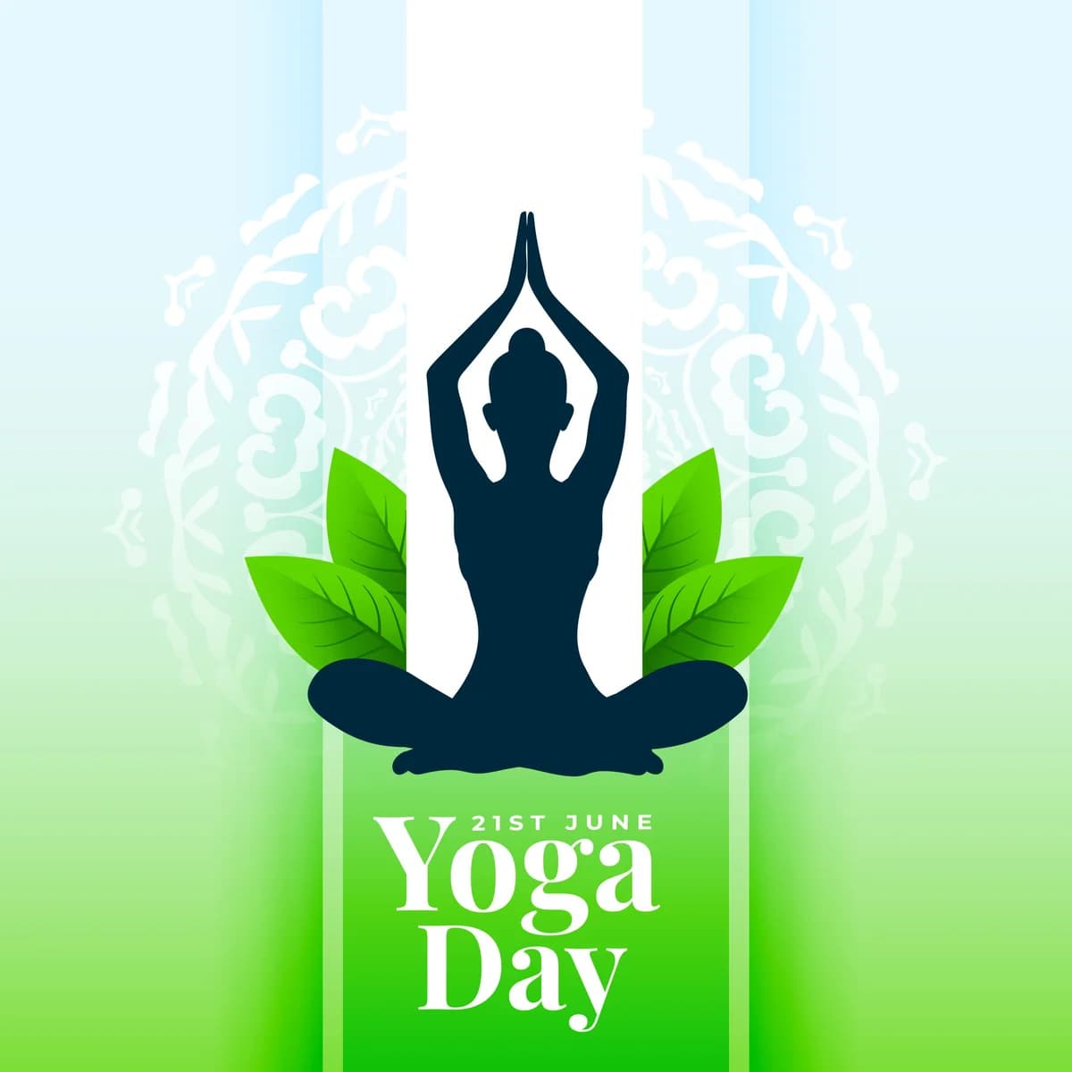 eco friendly yoga day celebration poster, woman practicing yoga