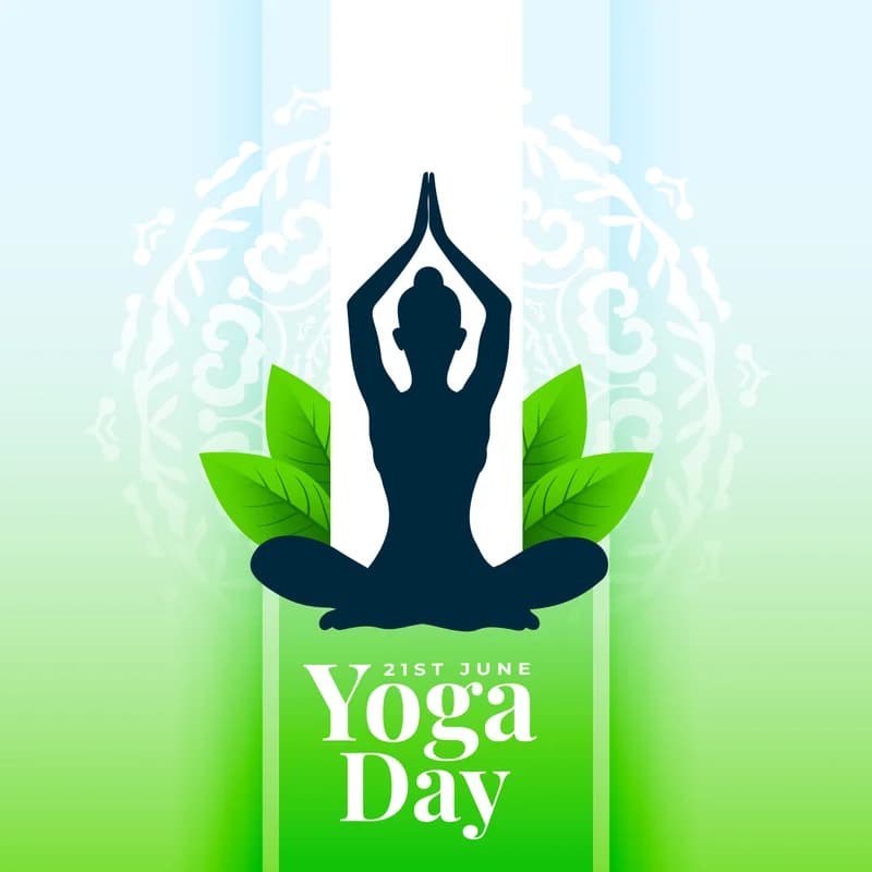 eco friendly yoga day celebration poster, woman practicing yoga