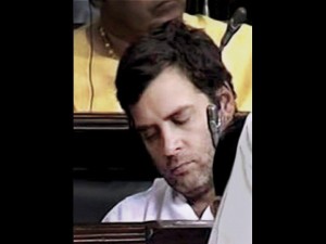 Rahul Gandhi sleeping